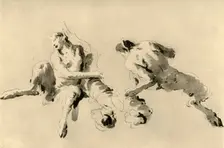 Male and Female Faun with Cornucopeia mid 18th century, (1928). Artist: Giovanni Battista Tiepolo