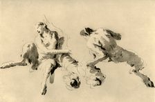 Male and Female Faun with Cornucopeia mid 18th century, (1928). Artist: Giovanni Battista Tiepolo