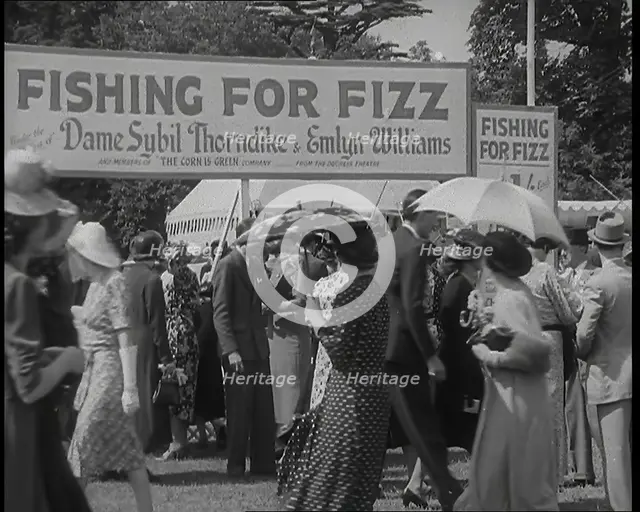 Male and Female Patrons at  a Theatrical Garden Party at  the Ranelagh Club, Barnes..., 1939. Creator: British Pathe Ltd.