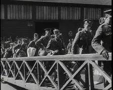 Male British Expeditionary Force Soldiers Walking up the Gangplank of a Ship in a British..., 1939. Creator: British Pathe Ltd