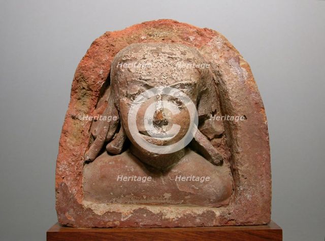 Male Bust with Rolling Curls, Gupta period, 4th/5th century. Creator: Unknown.