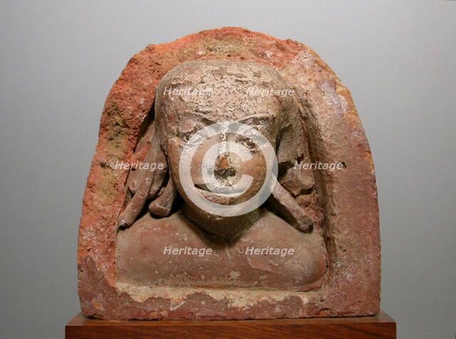 Male Bust with Rolling Curls, Gupta period, 4th/5th century. Creator: Unknown.