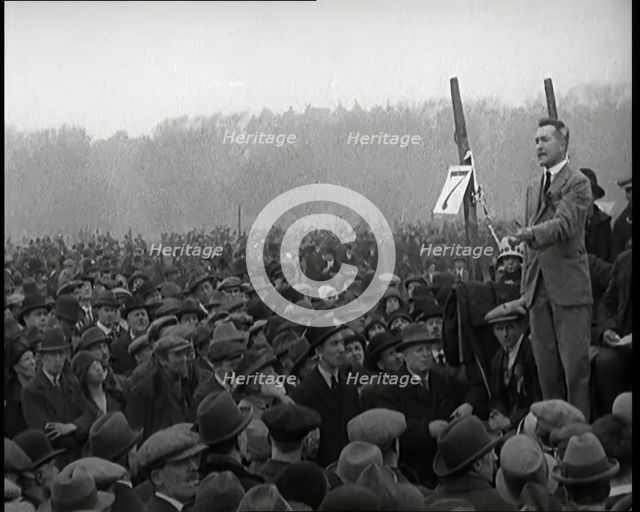 Male Citizen Giving a Speech in Favour of the General Strike, 1926. Creator: British Pathe Ltd.