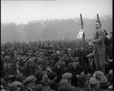 Male Citizen Giving a Speech in Favour of the General Strike, 1926. Creator: British Pathe Ltd