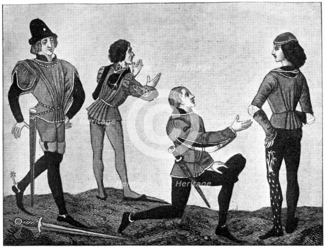 Male costume, 15th century, (1910). Artist: Unknown