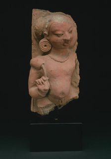 Male Deity (Deva) Holding a Lotus Bud, Gupta period, 4th/5th century. Creator: Unknown