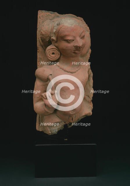 Male Deity (Deva) Holding a Lotus Bud, Gupta period, 4th/5th century. Creator: Unknown.