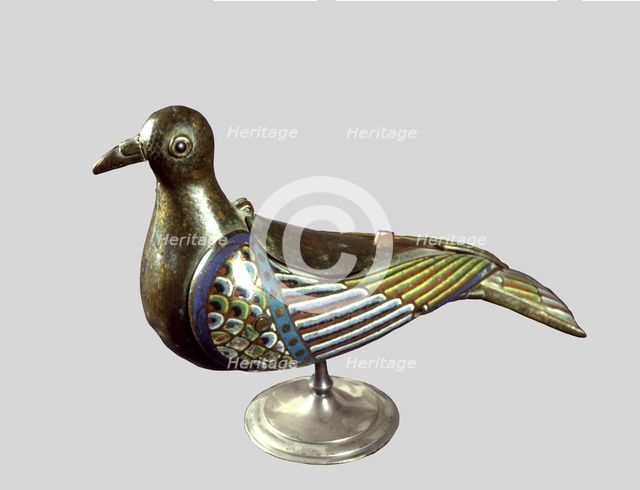 Male dove with Limoges enamels.