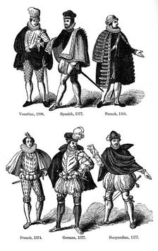 Male dress, 16th century, (1910)