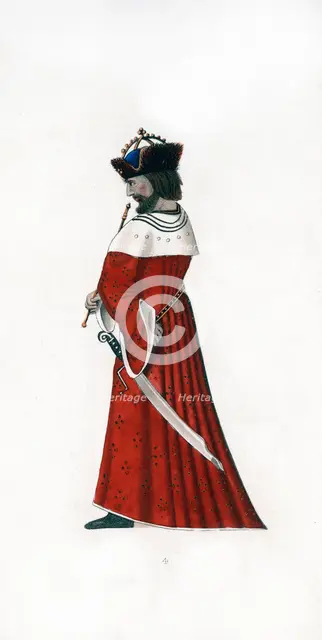 Male dress, c1480, (1843).Artist: Henry Shaw
