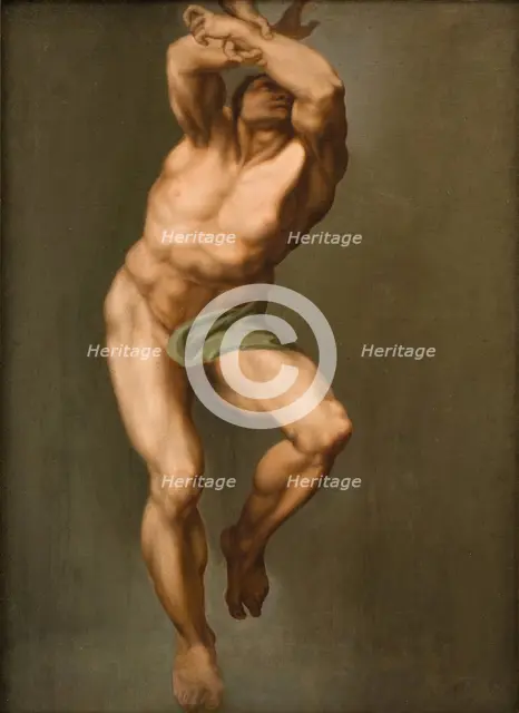 Male Figure. After Michelangelo's "Last Judgement" in the Sistine Chapel, 1774. Creator: Nicolai Abraham Abildgaard.