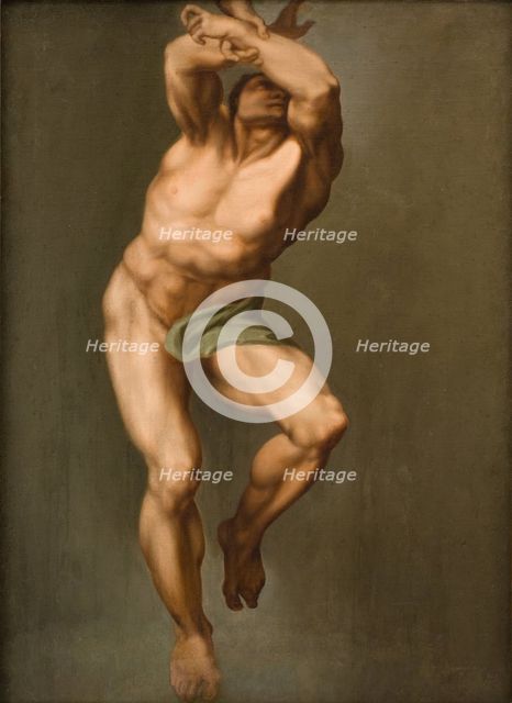 Male Figure. After Michelangelo's "Last Judgement" in the Sistine Chapel, 1774. Creator: Nicolai Abraham Abildgaard.