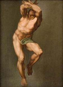 Male Figure. After Michelangelo's "Last Judgement" in the Sistine Chapel, 1774. Creator: Nicolai Abraham Abildgaard