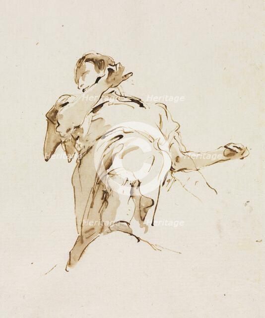 Male(?) Figure Seen from Below, c. 1740s. Creator: Giovanni Battista Tiepolo (Italian, 1696-1770).