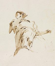 Male(?) Figure Seen from Below, c. 1740s. Creator: Giovanni Battista Tiepolo (Italian, 1696-1770)