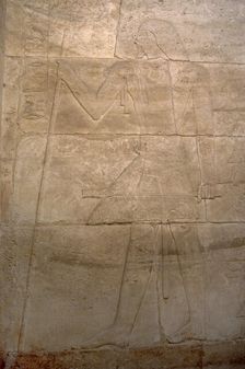 Male figure with a baton and sceptre relief, Mastaba of Kagemni, Saqqara, Egypt, 2350 BC (2003). Creator: Unknown