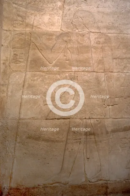 Male figure with a baton and sceptre relief, Mastaba of Kagemni, Saqqara, Egypt, 2350 BC (2003). Creator: Unknown.