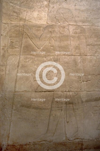 Male figure with a baton and sceptre relief, Mastaba of Kagemni, Saqqara, Egypt, 2350 BC (2003). Creator: Unknown.