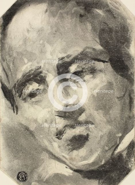 Male Head, 1830/72. Creator: Henry Tidey.