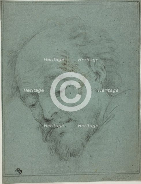 Male Head Looking Down, n.d. Creator: Unknown.