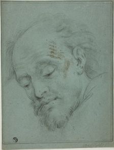 Male Head Looking Down, n.d. Creator: Unknown