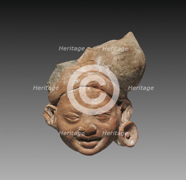 Male Head, possibly a Yaksha, c. 3rd Century BC. Creator: Unknown.