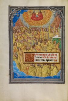 Male Martyrs and Saints Worshiping the Lamb of God; Spinola Hours, about 1510-1520. Creator: Master of James IV of Scotland