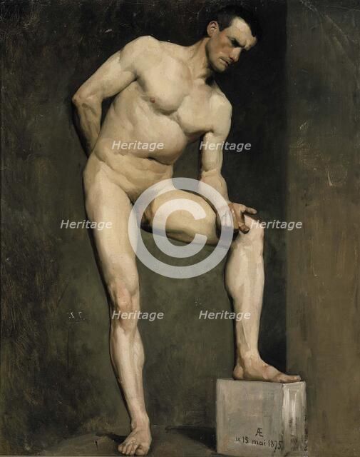 Male Model, academy study, 1875. Creator: Albert Edelfelt.