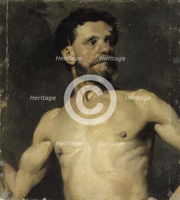 Male model, academy training, 1874-1875. Creator: Albert Edelfelt.