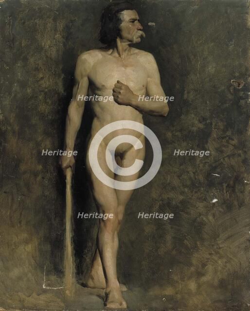 Male model, academy training, 1874-1875. Creator: Albert Edelfelt.