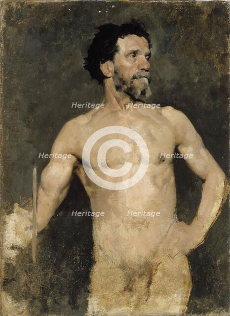 Male Model, Study, 1874-1875. Creator: Albert Edelfelt.