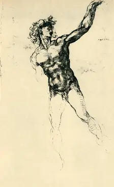 Male nude, 1503-1504, (1943). Creator: Michelangelo Buonarroti