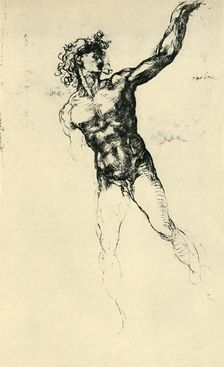Male nude, 1503-1504, (1943). Creator: Michelangelo Buonarroti