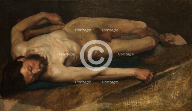 Male Nude, 1856. Creator: Edgar Degas.