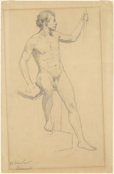 Male Nude, 1870-1877. Creator: Walter Shirlaw