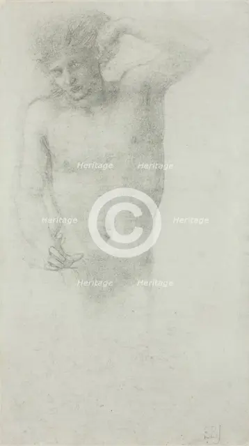 Male Nude, 1885. Creator: Sir Edward Coley Burne-Jones.