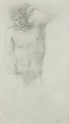 Male Nude, 1885. Creator: Sir Edward Coley Burne-Jones