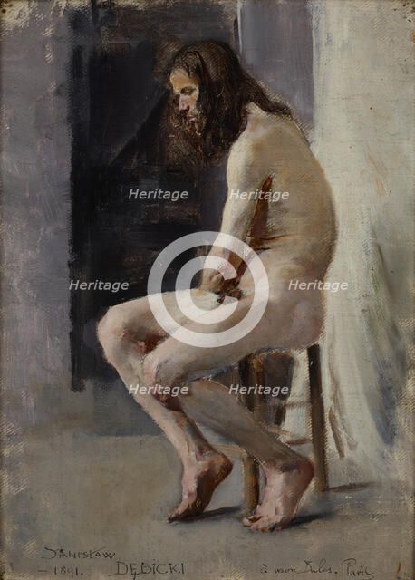 Male Nude, 1891. Creator: Stanislaw Debicki.