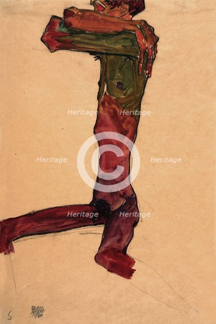 Male Nude, 1910. Creator: Schiele, Egon (1890-1918).