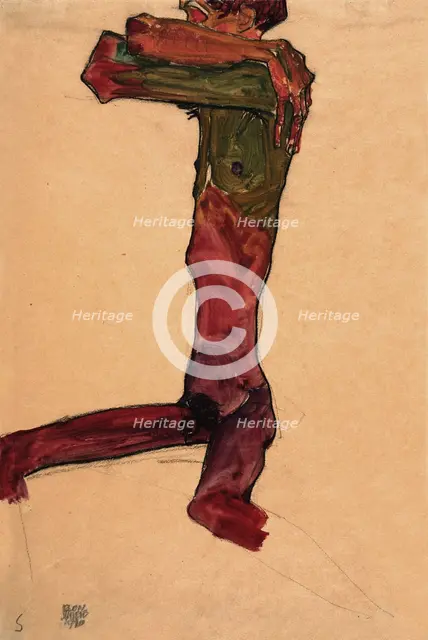 Male Nude, 1910. Creator: Schiele, Egon (1890-1918).