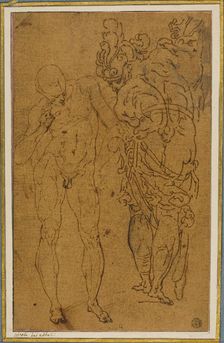 Male Nude and Warrior in Armor, n.d. Creator: Unknown