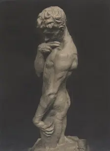 Male nude covering his chin with his right hand, 1920. Creator: Unknown