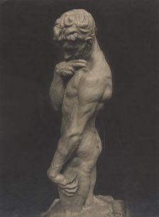 Male nude covering his chin with his right hand, 1920. Creator: Unknown