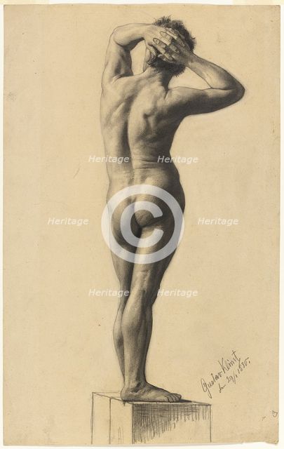 Male Nude, January 29, 1880. Creator: Gustav Klimt.