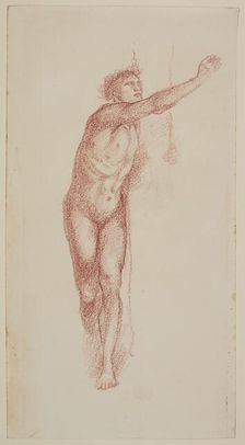 Male Nude - Study of Man Embracing Tree, 1868-69. Creator: Sir Edward Coley Burne-Jones