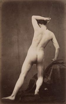 Male Nude Study, c1870. Creator: Gaudenzio Marconi