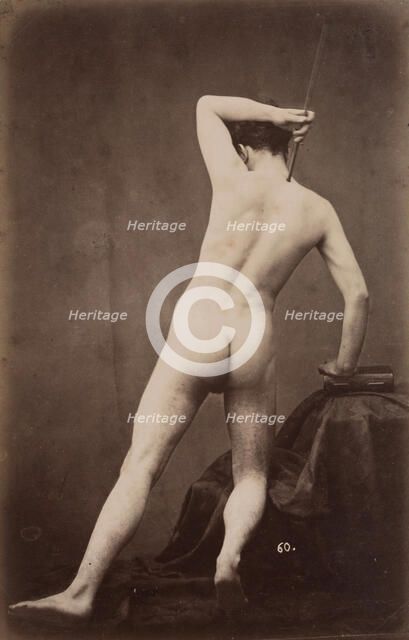 Male Nude Study, c1870. Creator: Gaudenzio Marconi.