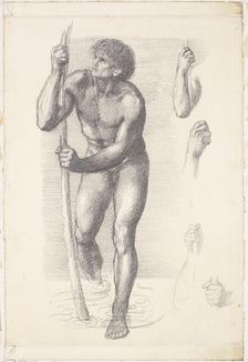 Male Nude - Study for St Christopher, 1867. Creator: Sir Edward Coley Burne-Jones