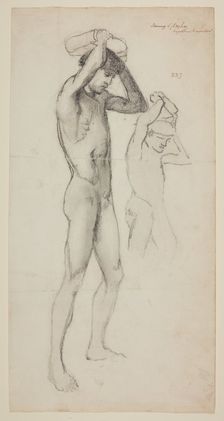Male Nude - Studies for The Stoning of St Stephen, 1863. Creator: Sir Edward Coley Burne-Jones