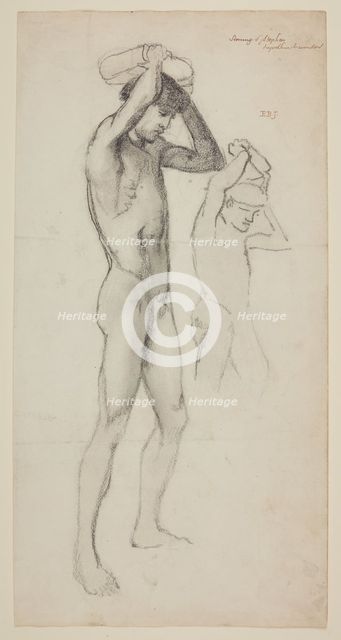 Male Nude - Studies for The Stoning of St Stephen, 1863. Creator: Sir Edward Coley Burne-Jones.